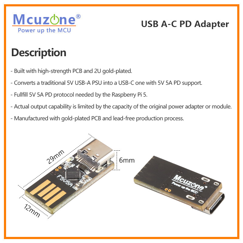 Raspberry Pi5 USB A-C PD Adapt - Banana Pi Bpi-M5 ulasan dan harga