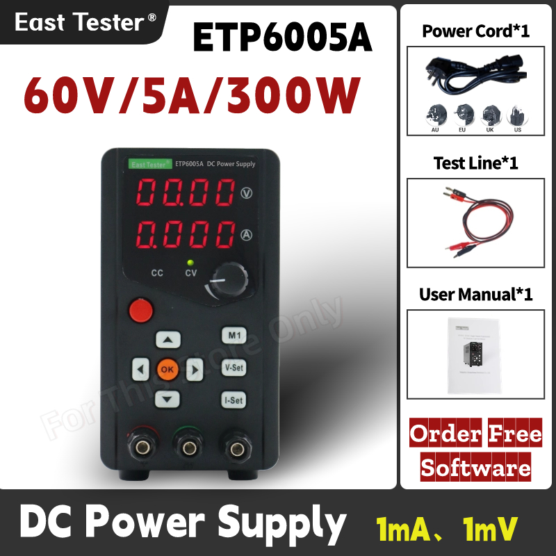 ETP6005A high efficiency singl - Programmable Dc Power Supply 60V 5A ulasan dan harga