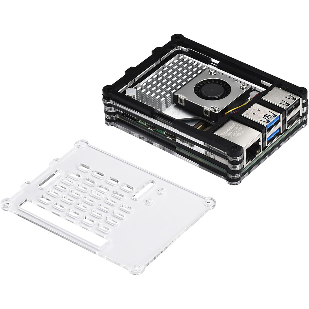 Acrylic Case with Active Coole - Raspberry Pi 5 8Gb Kit ulasan dan harga